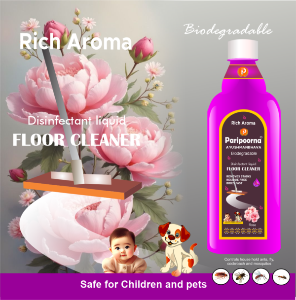 PARIPOORNA AYUSHMABHAVA ROSE FLOOR CLEANER BIODEGRADABLE 1Liter Code:SPO-11 Sku:33