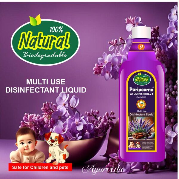 PARIPOORNA AYUSHMANBHAVA MULTI USE DISINFECTANT LIQUID LAVENDER WITH CINNAMON Code:17 Sku:53  1 liter