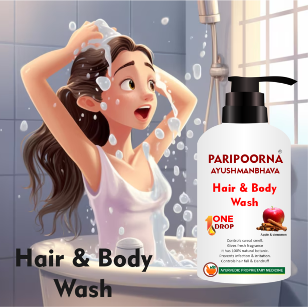 PARIPOORNA AYUSHMANBHAVA APPLE AND CINNAMON HAIR AND BODY  WASH  200ml Code:02 Sku:04