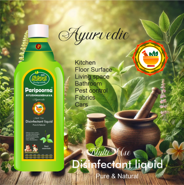 PARIPOORNA AYUSHMANBHAVA BASIL MULTI USE DISINFECTANT LIQUID 975ml Code:17 Sku: 49