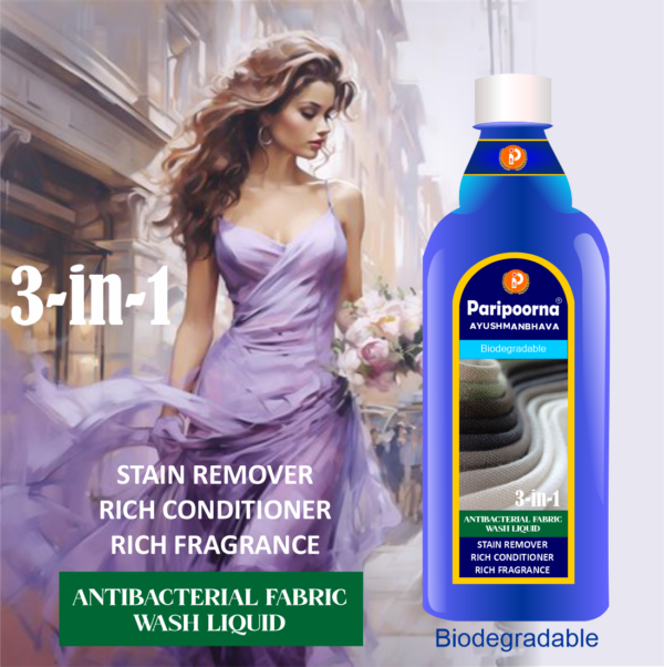 PARIPOORNA AYUSHMANBHAVA FABRIC WASH LIQUID  3 IN 1 1 liter Code:SPO-08 Sku:28