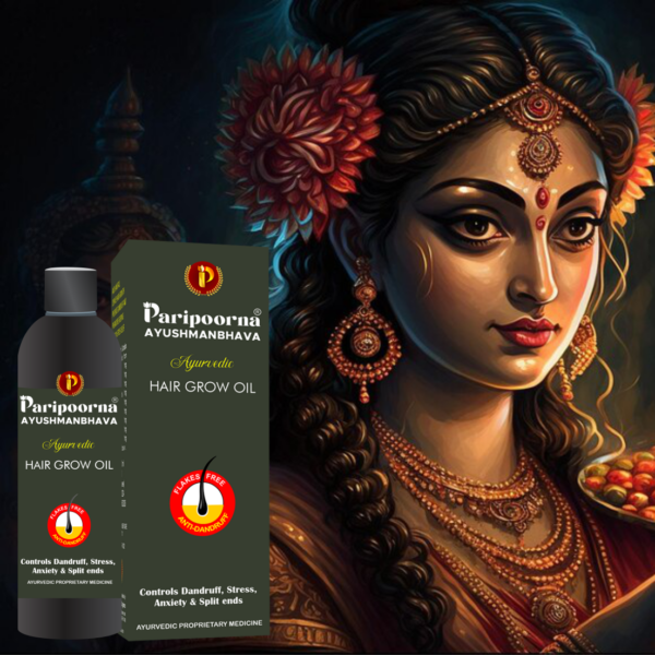 PARIPOORNA AYUSHMANBHAVA AYURVEDIC HAIR GROW OIL 100ml Code:15 Sku:45