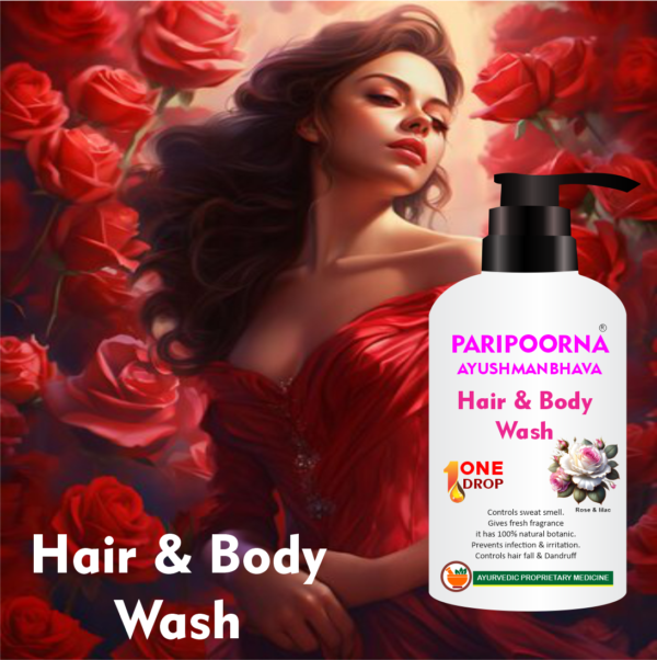 PARIPOORNA AYUSHMANBHAVA ROSE HAIR & BODY WASH 200ml Code:SPO-02 Sku:06